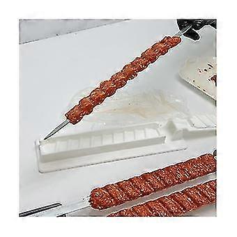 Single Row Kebab Maker BBQ Meat Skewer Machine Kebab Press Maker Reusable BBQ Skewer Maker Kebab - White