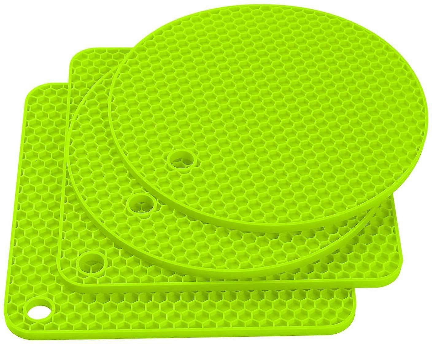 Silicone Trivet, 4 Pcs Multi-Use Non-Slip Heat Resistant Thermal Mat, for Opening Jars
