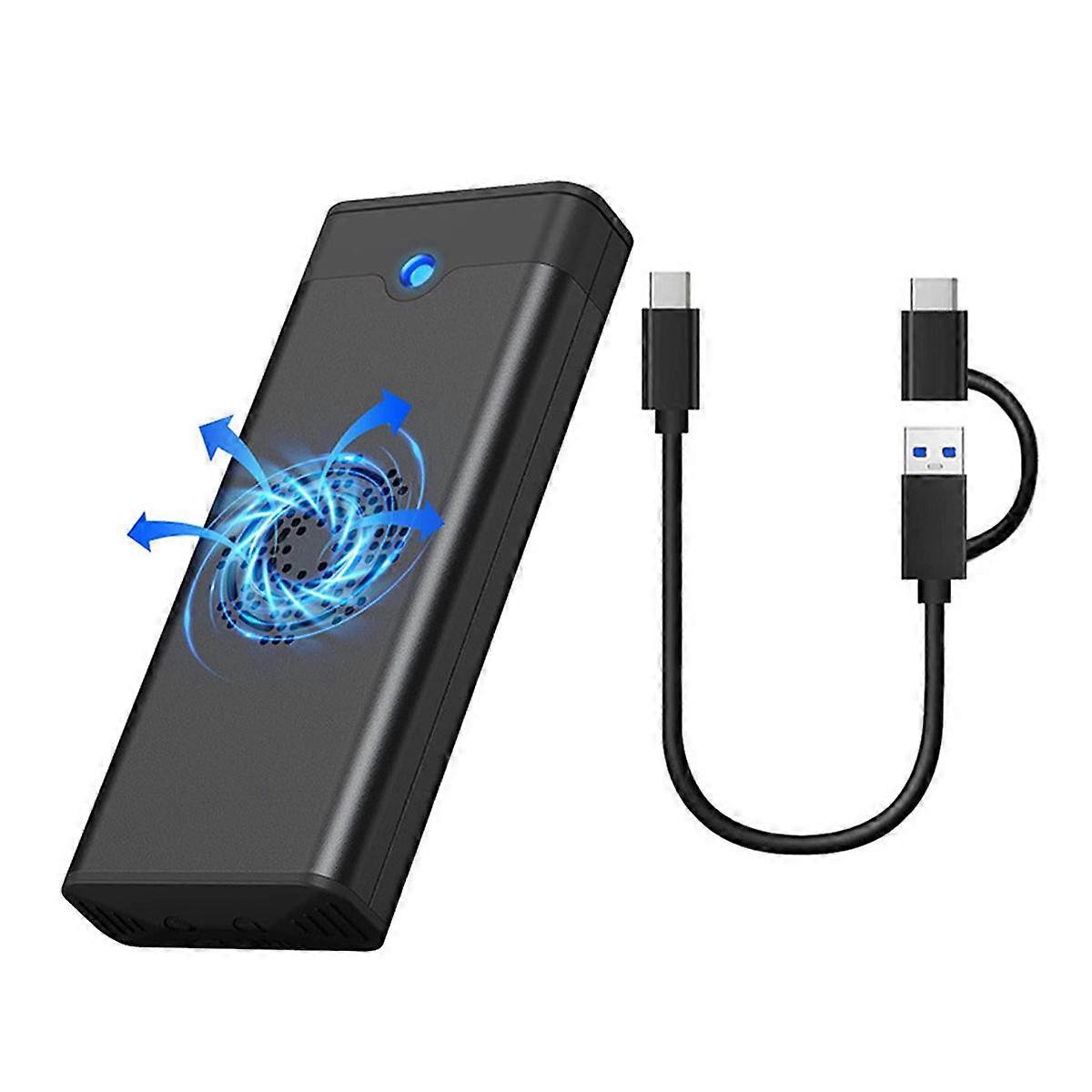 M.2 NVME NGFF Dual Protocol External SSD Enclosure Adapter with Cooling Fan 10Gbps Type-C 3.1 SSD B