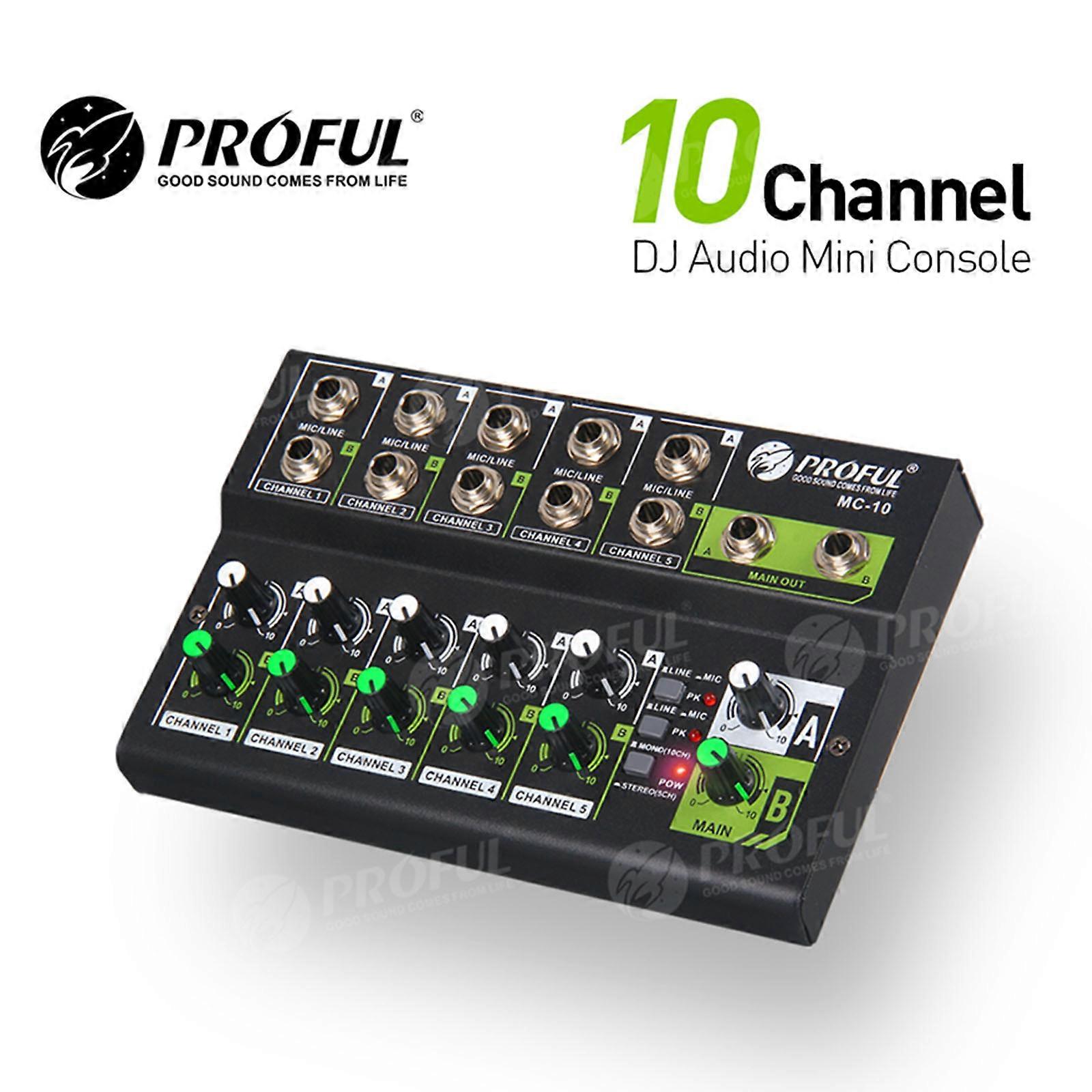 MC-10 10 Channel Mini DJ Controller Audio Expander Switch Between Stereo And Mono For Multi-Device Stage