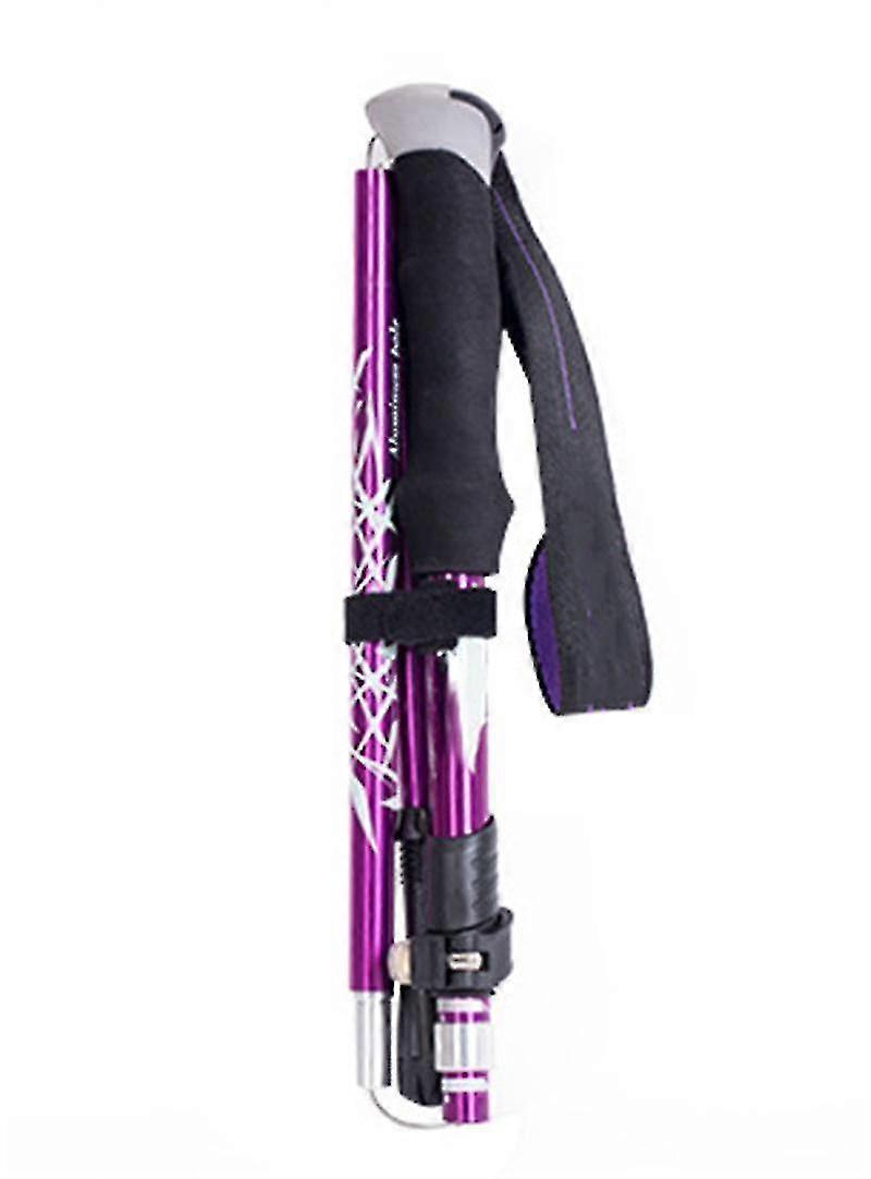 Pair Of Adjustable Telescopic Nordic Walking Poles - Various Colors To Choose From (short, Purple)
