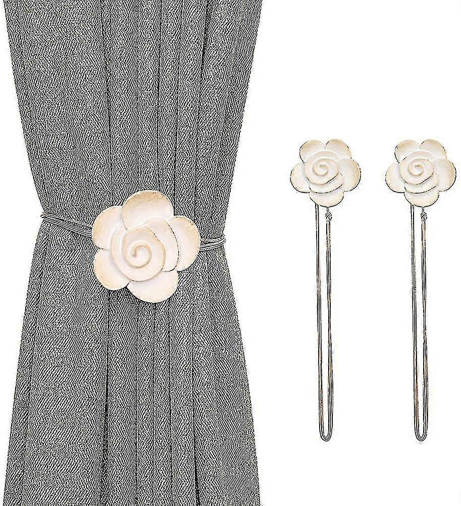Vintage Magnetic Curtain Tiebacks. 1 Pair Of Resin Camellia Curtain Buckle