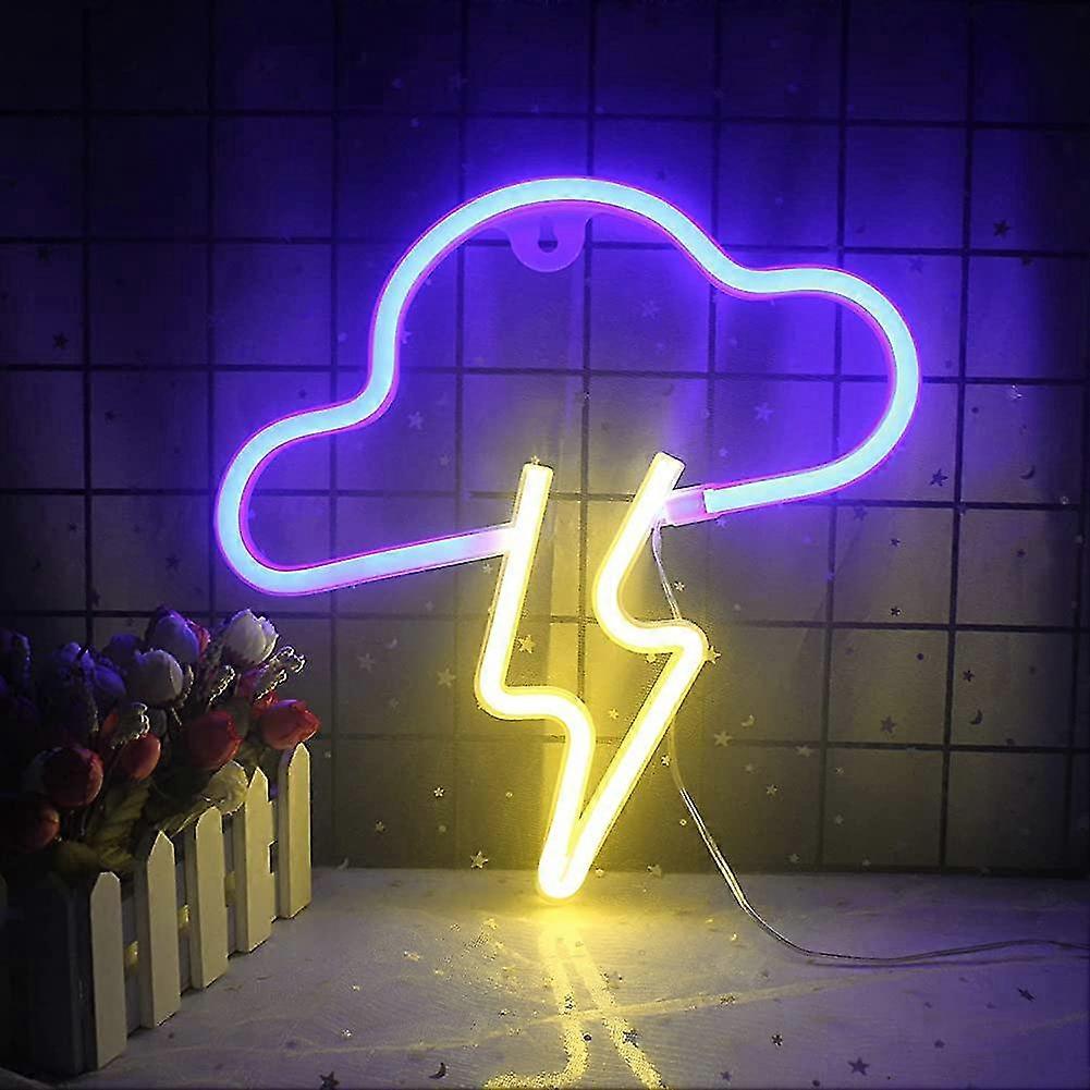 Lightning Cloud Neon Sign Led Neon Wall Light Usb / batterie Neon Light Hanging