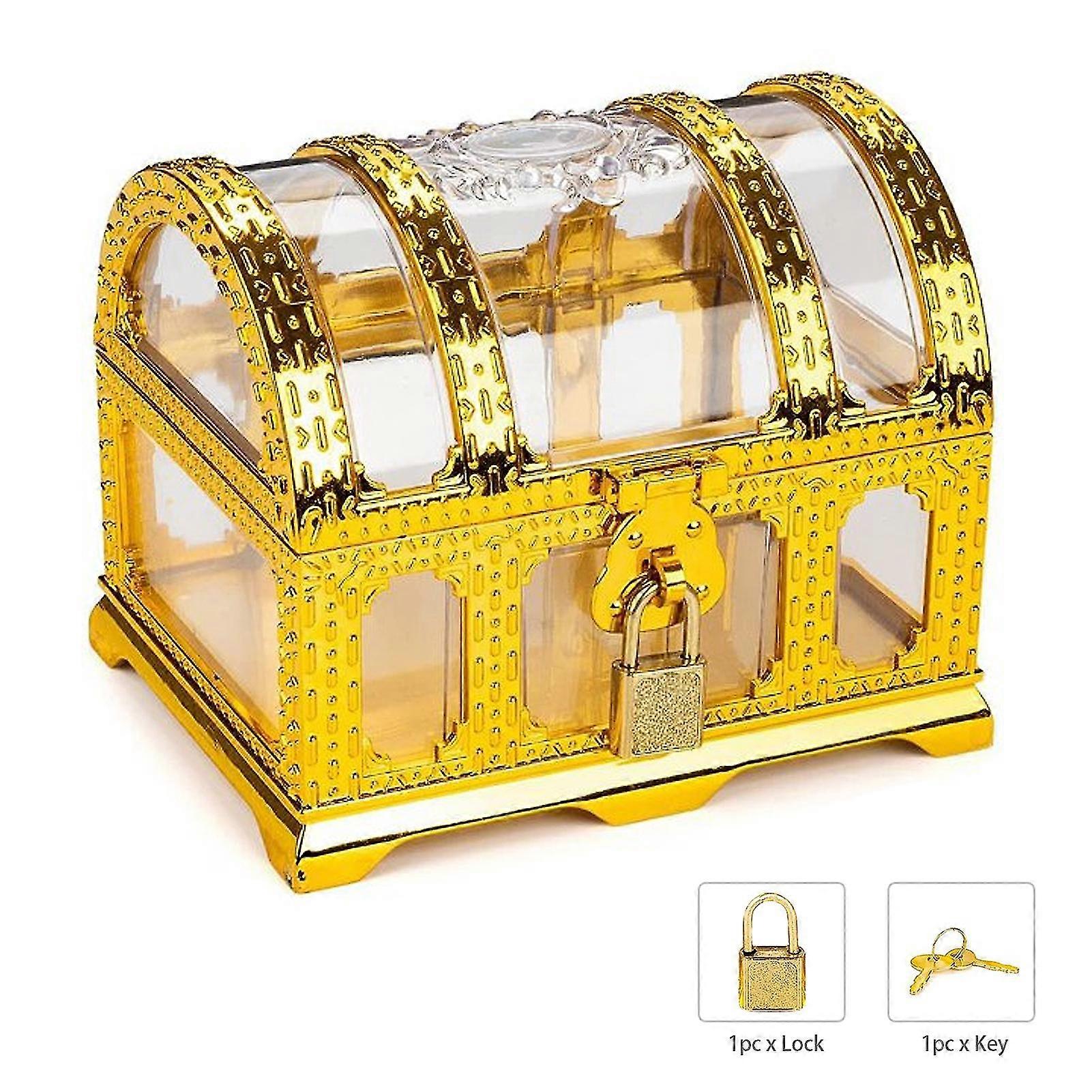 With Keys Pirate Treasure Chest Educational Toy Classroom With Lock Plastic