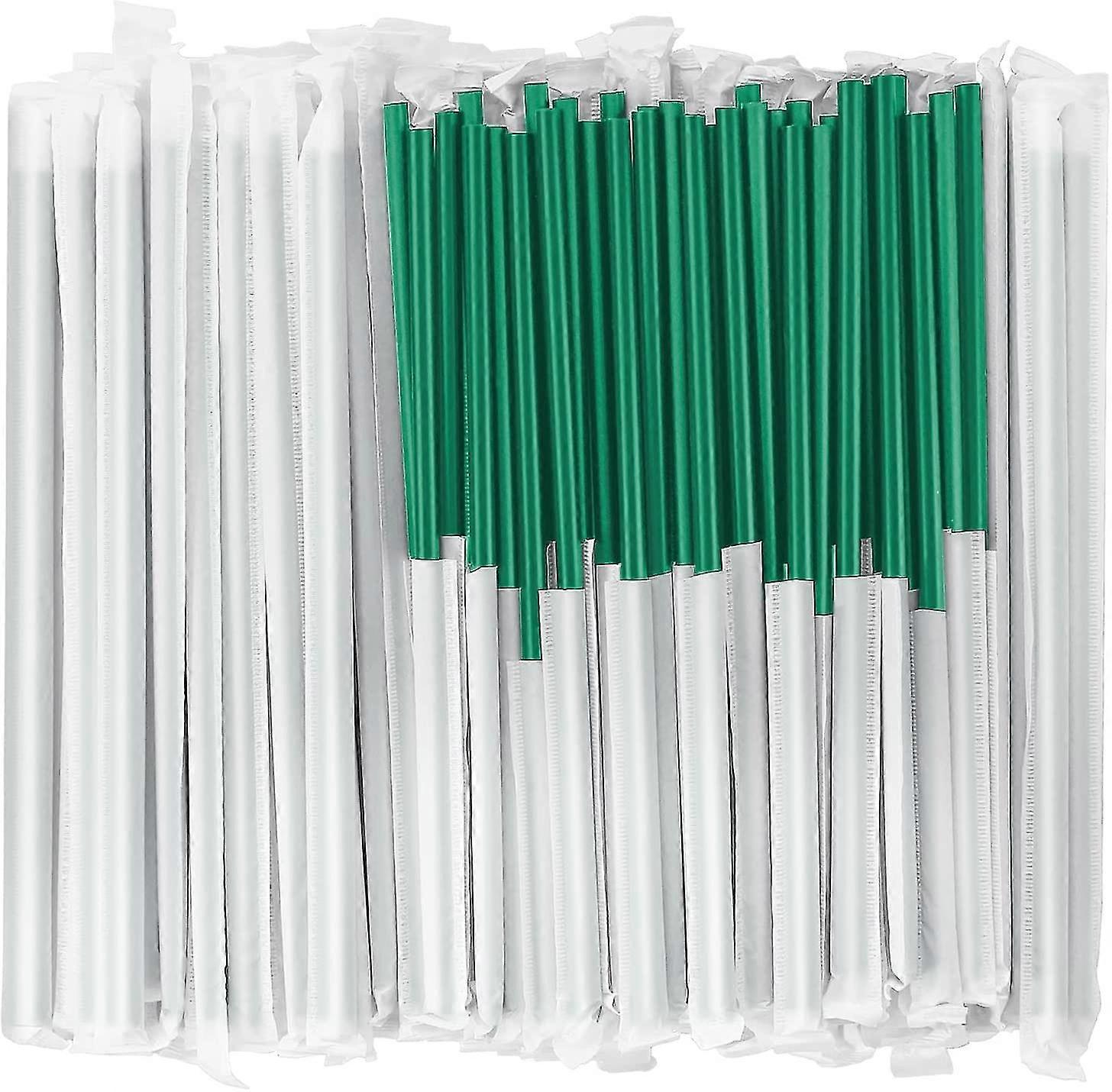 Althee Biodegradable Compostable Individually Wrapped Straws - Pla Disposable Plant Based Green