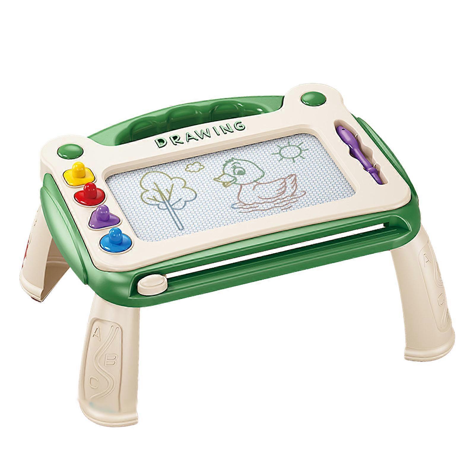 Magnetic Drawing Board Erasable Educational Skill Development Painting Doodle Writing Table with 4 Stamps for Boys Girls Green
