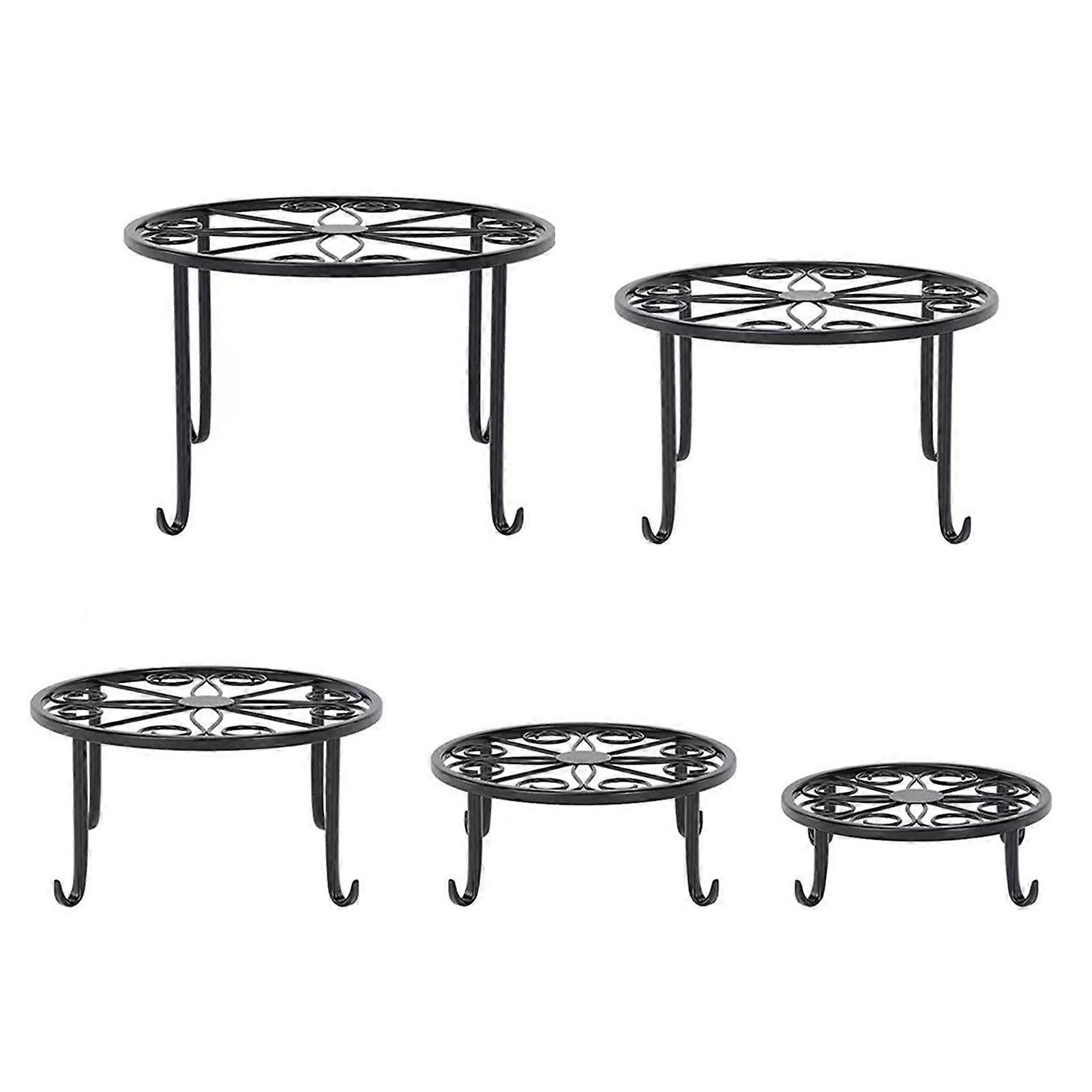 5Pcs Plant Stand Sturdy Base Rust-free Weather-resistant Iron Art Heavy Duty Outdoor Indoor Plant Flower Pot Stand Balcony Supply