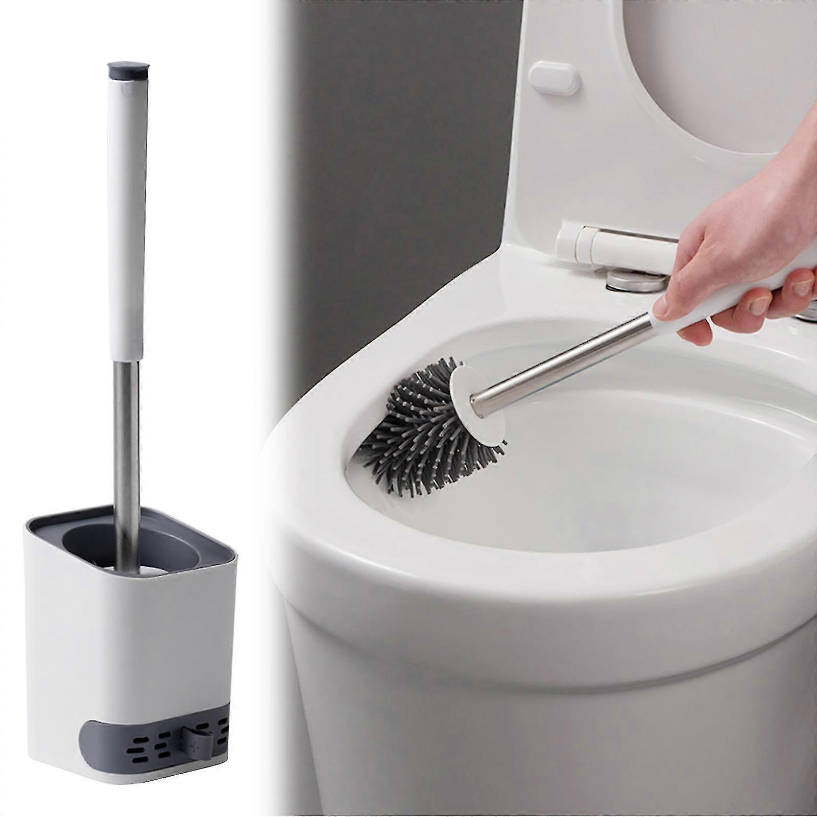 فرشاة المرحاض المثبتة على الحائط لا توجد زوايا ميتة لتنظيف المرحاض ، فرشاة ذات مقبض طويل