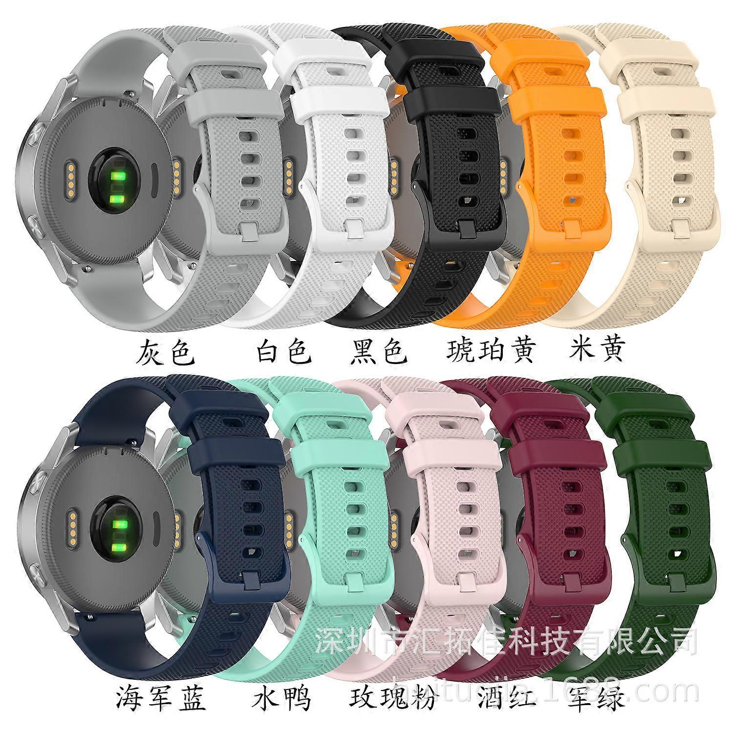 Suitable for Garmin 18/20/22mm watch strap vivomove3S/Venu2S silicone wristband spot wholesale military green 18mm