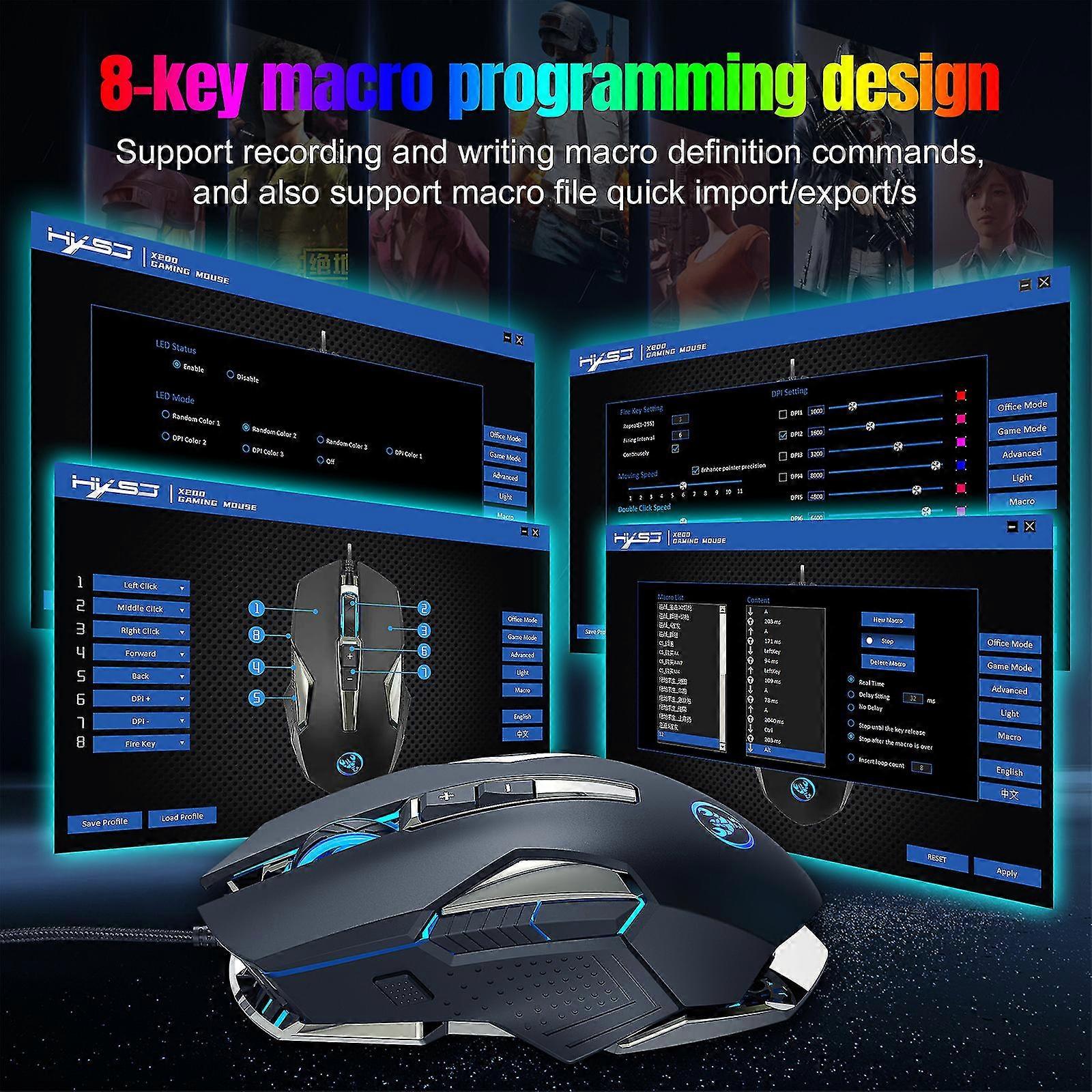 Rgb Gaming Mouse 8 Button Optical Usb Wired Computer Mouse Optical Gamer Mice