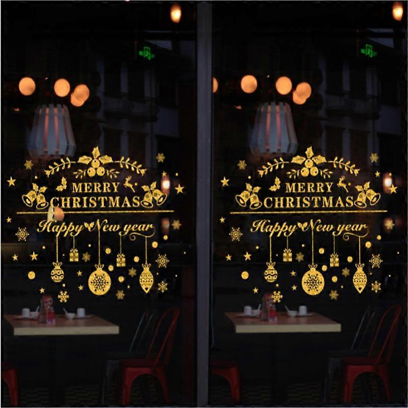MIMIGO DIY Christmas Theme Window Cling Stickers for Glass, Xmas Decals Decorations Holiday Snowflake Santa Claus Reindeer Decals for Party