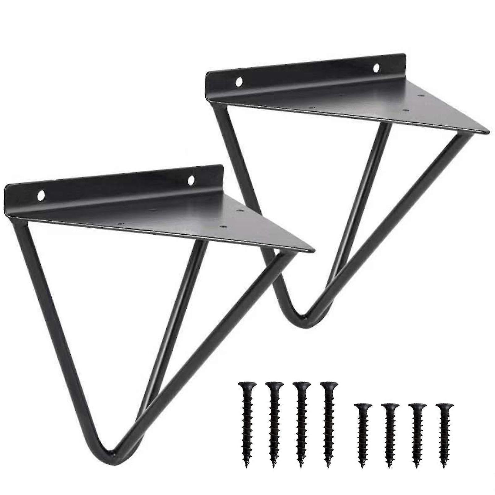2pcs Wall Mounted Shelf Bracket Iron Art Triangle Rack Modern Home Decor Kitchen