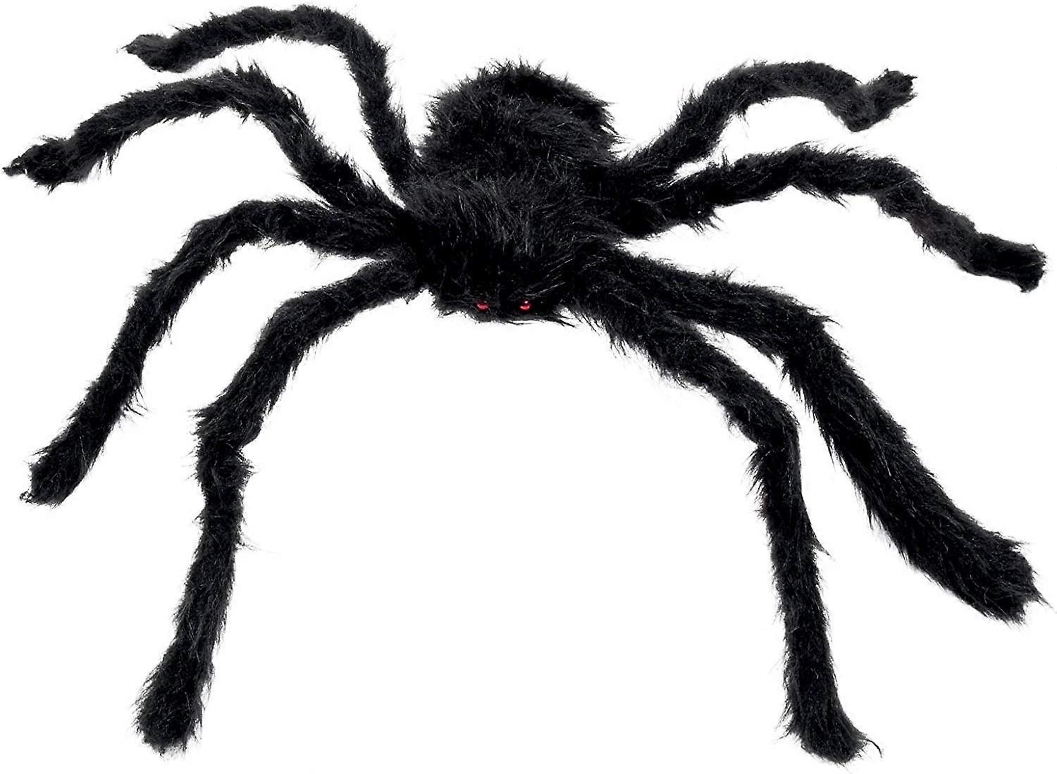 毛むくじゃらのクモ、サイズ最大75 cm、黒、柔軟性、ぬいぐるみ、装飾、おもちゃ、ハロウィーン、カーニバル、テーマパーティー