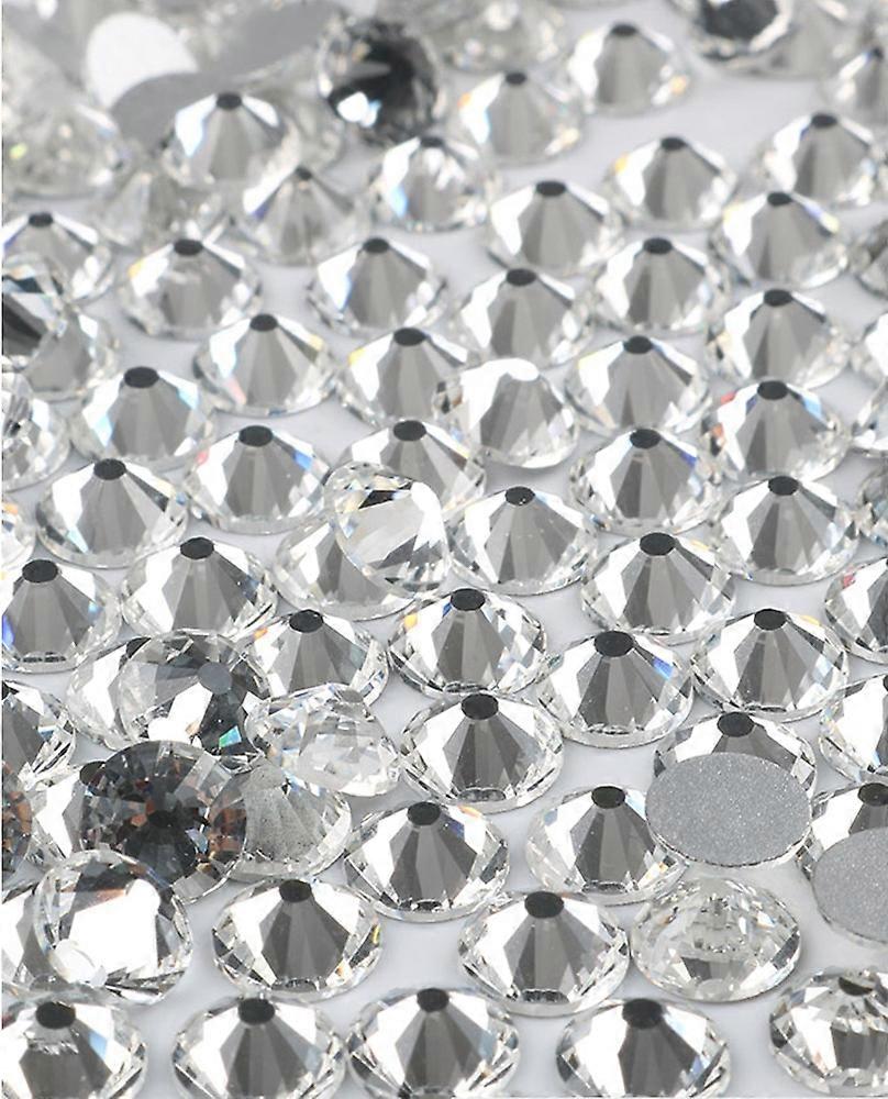 Hotfix Rhinestones Bulk Crystal Round Gems, White (1.5-6mm)1440pcs/288pcs for Nail Art Crafts Clothes DIY Decoration