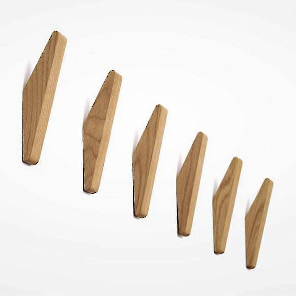 6 Pieces Vintage Wooden Hooks Wooden Hooks 5 Kg Load Capacity, Wall Hooks Bathrobe Hooks Hat Hooks Coat Hooks