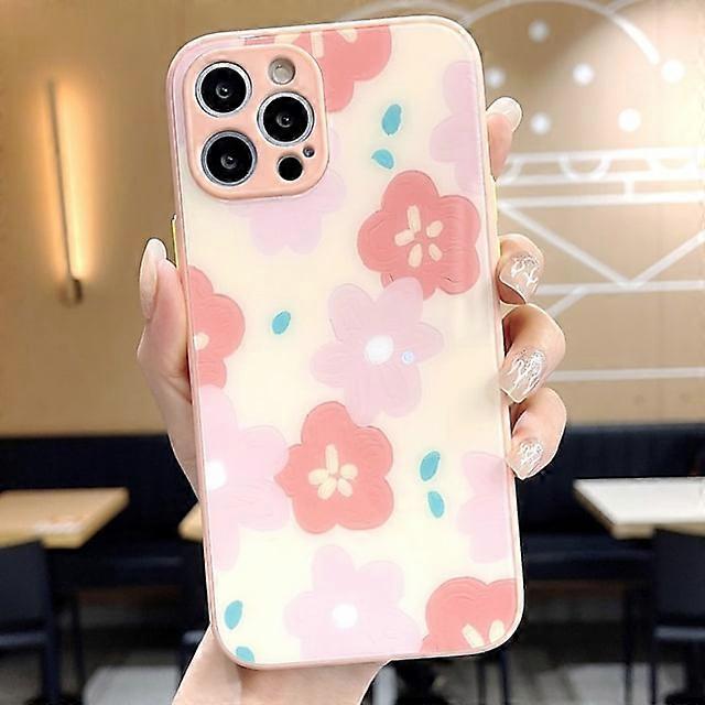Phone Case For Apple Back Cover iPhone 14 Pro Max 14 Plus 13 12 11 Pro Max Mini X XR XS Dustproof Shockproof Flower Tempered Glass