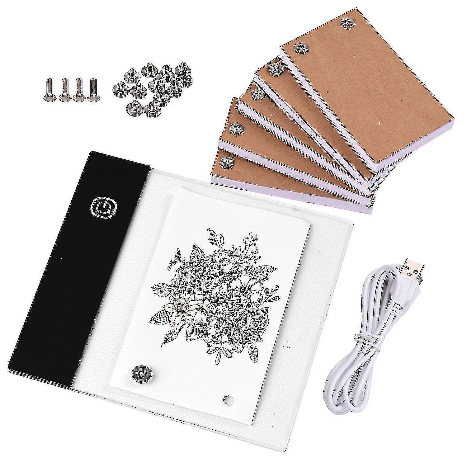 Flip Book Kit With Mini Light Pad Led Lightbox Tablet Design With Hole 300 Sheets Flipbook Paper-YH