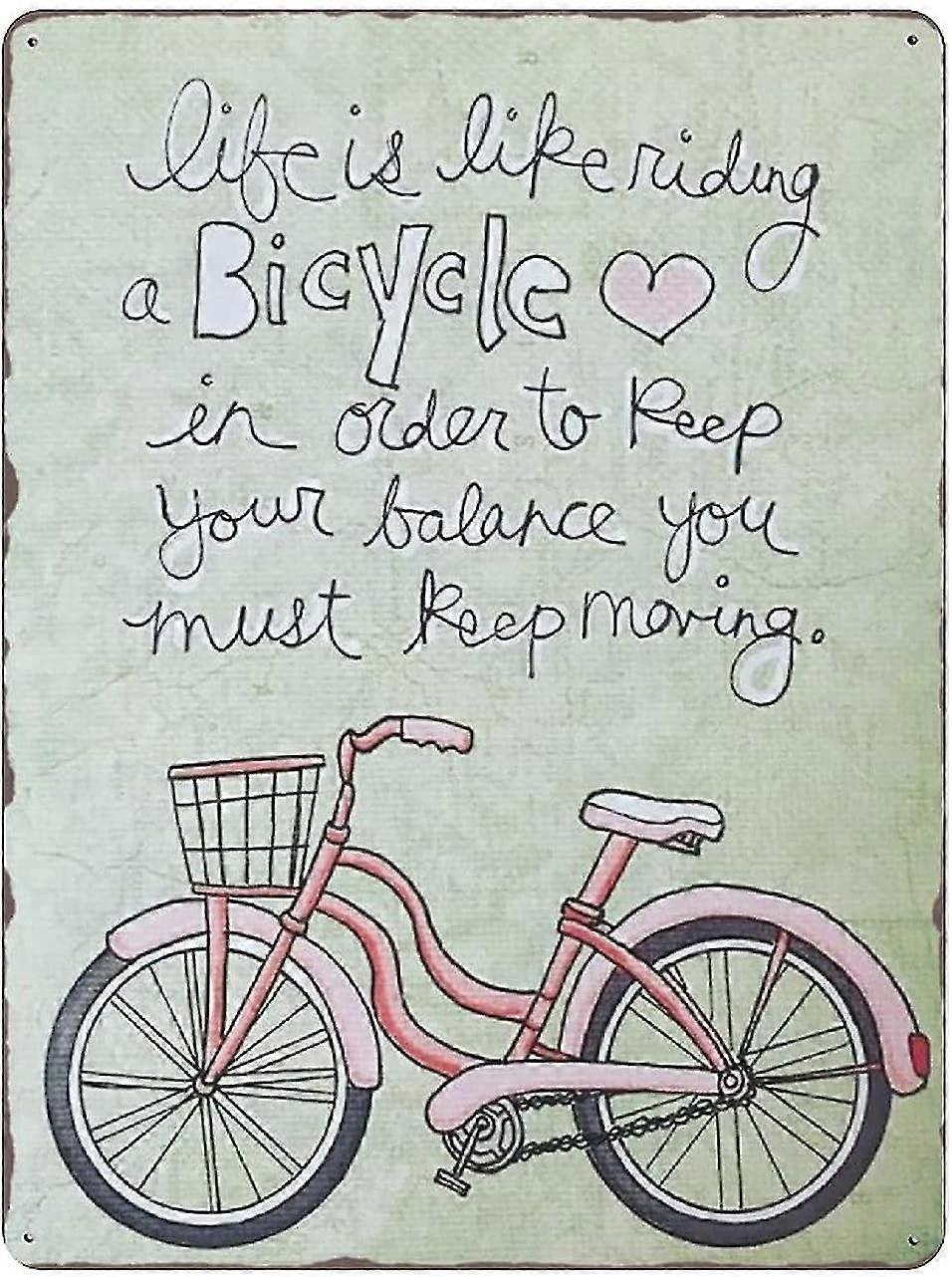 علامة القصدير المعدنية تشبه الحياة ركوب دراجة القصدير علامة معدنية الألومنيوم علامة خمر ديكور الجدار الرجعية P