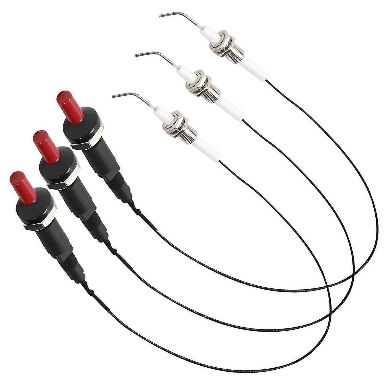 3PCS Universal Ceramic Electrode Ignition Spark Plug Wire Electronic Device for Grill and Fireplace