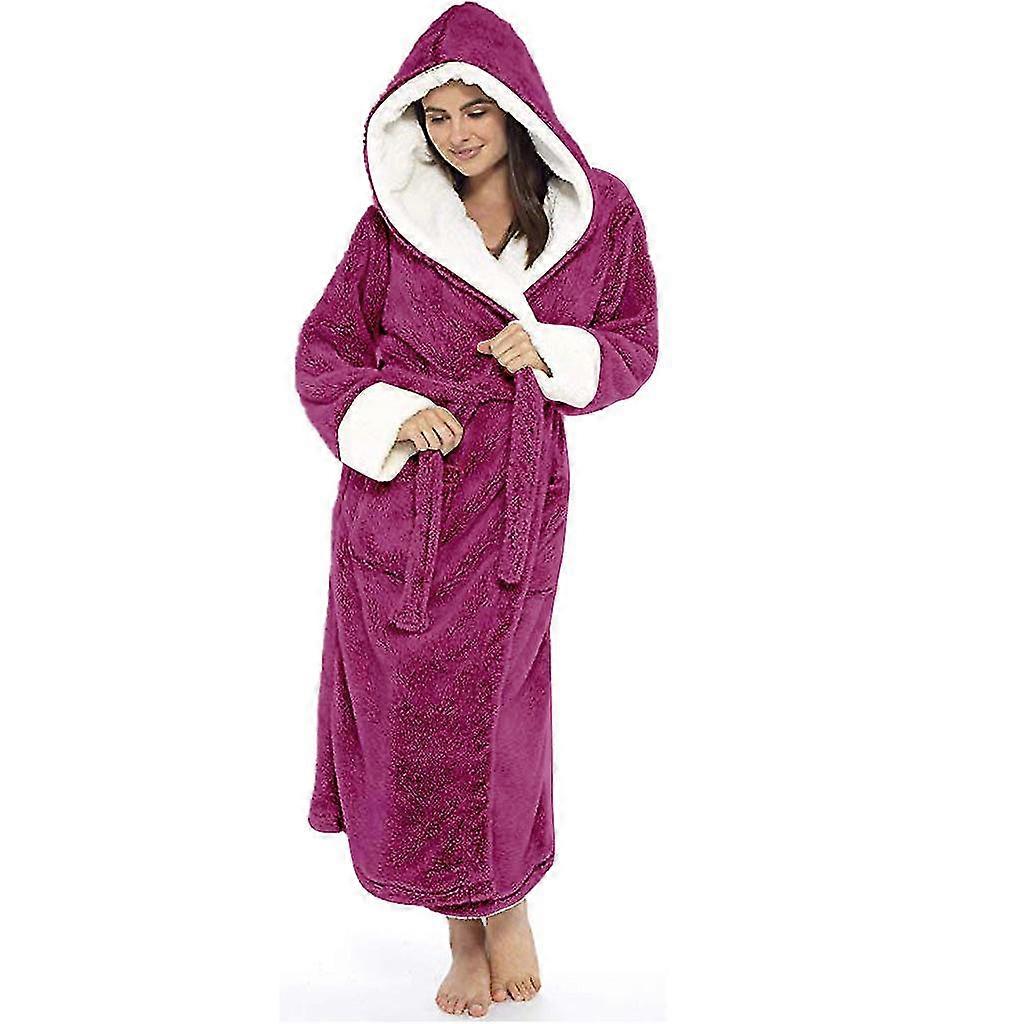 Fleece Bathrobe Mulheres Soft Dressing Gown Fluffy Towling Bath Robe