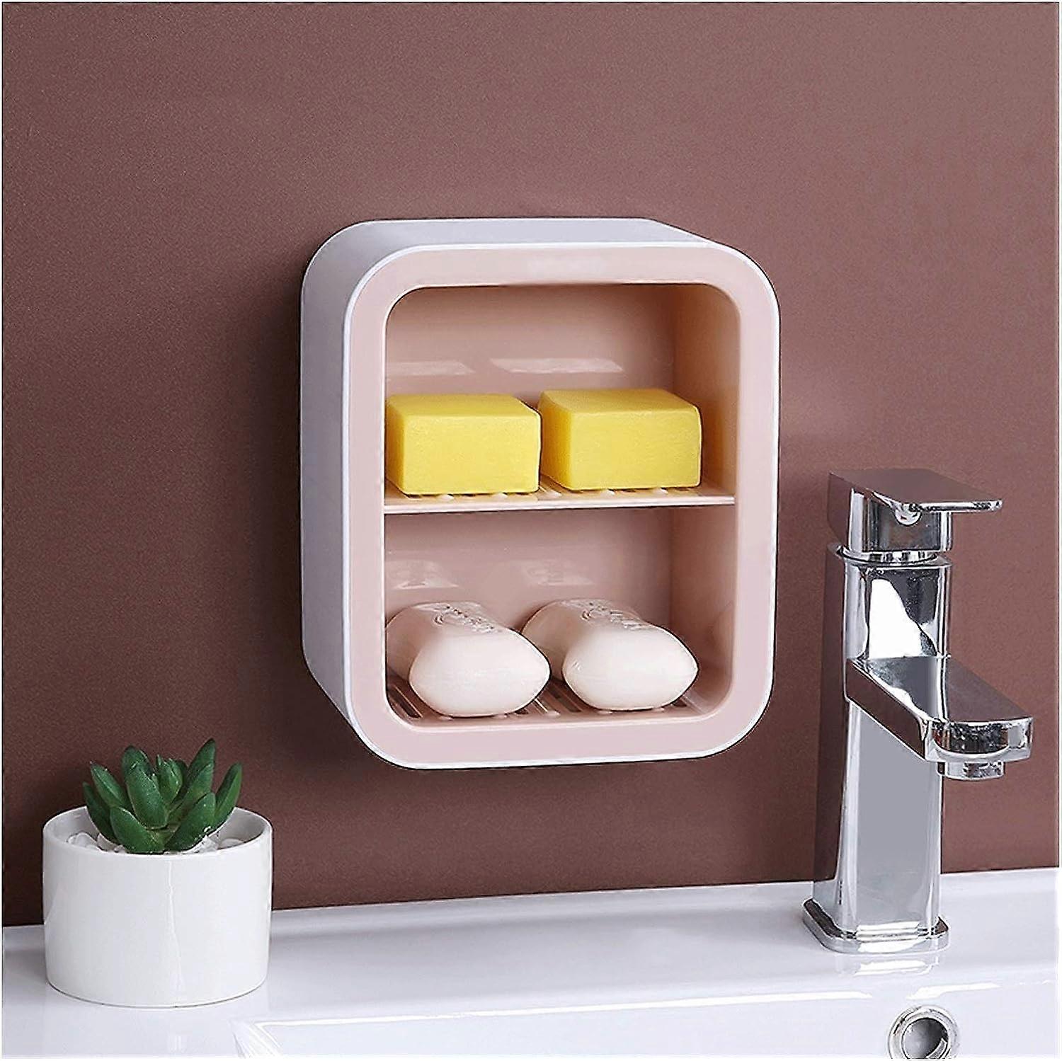Space-saving Wall-mounted Plastic Soap Dish | Multi-layer Soap Container