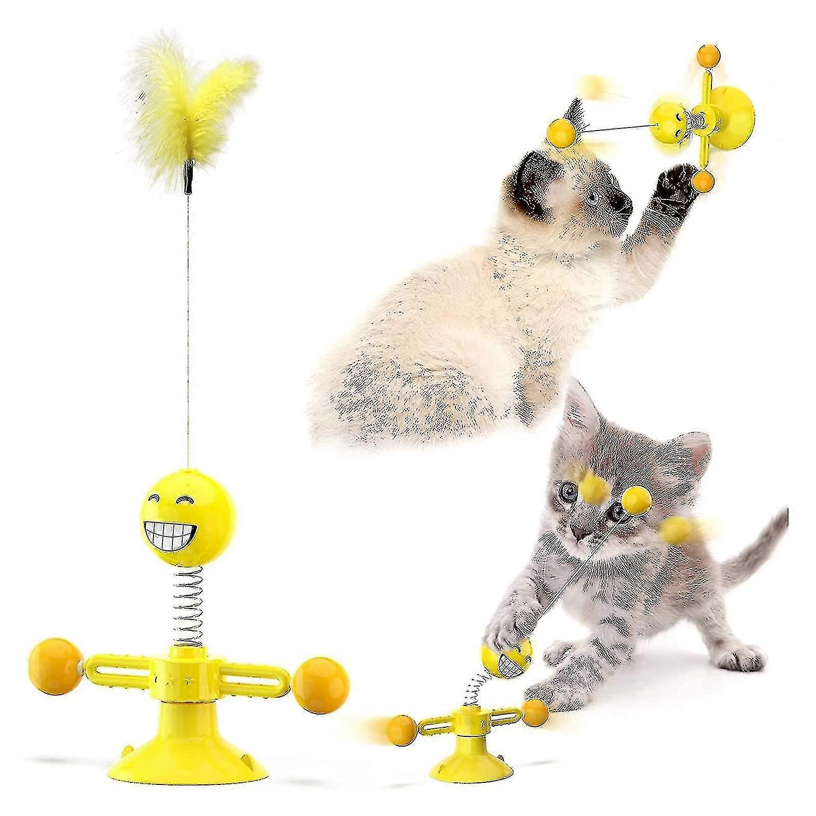 Interactive Feather Spring Ball Cat Toy