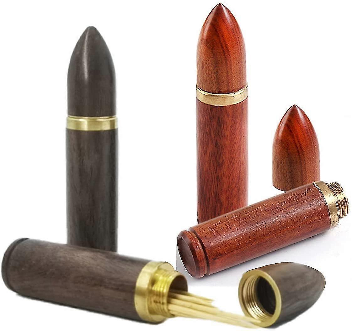 4-pack Portable Wooden Toothpick Box