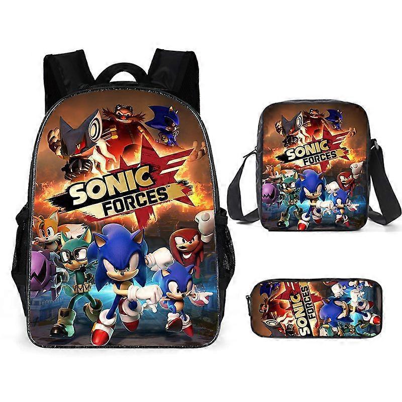 SONIC Sonic Primary School School Bag Threepiece Anime Cartoon