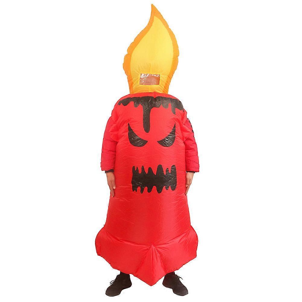 Red Flaming Candle Inflatable Costume Set Lightweight Comfortable Show Costume for Adult Women Men