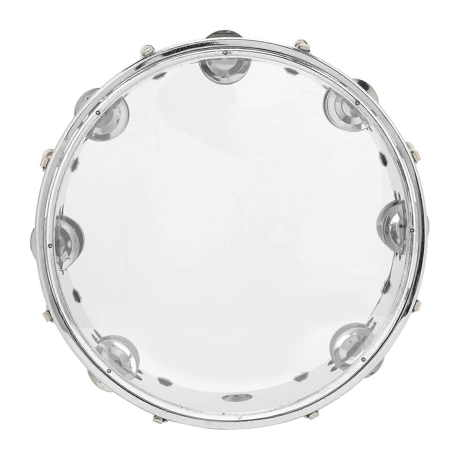 Tambourine Adjustable Double Row 10in Percussion Instrument with Jingles for Parties