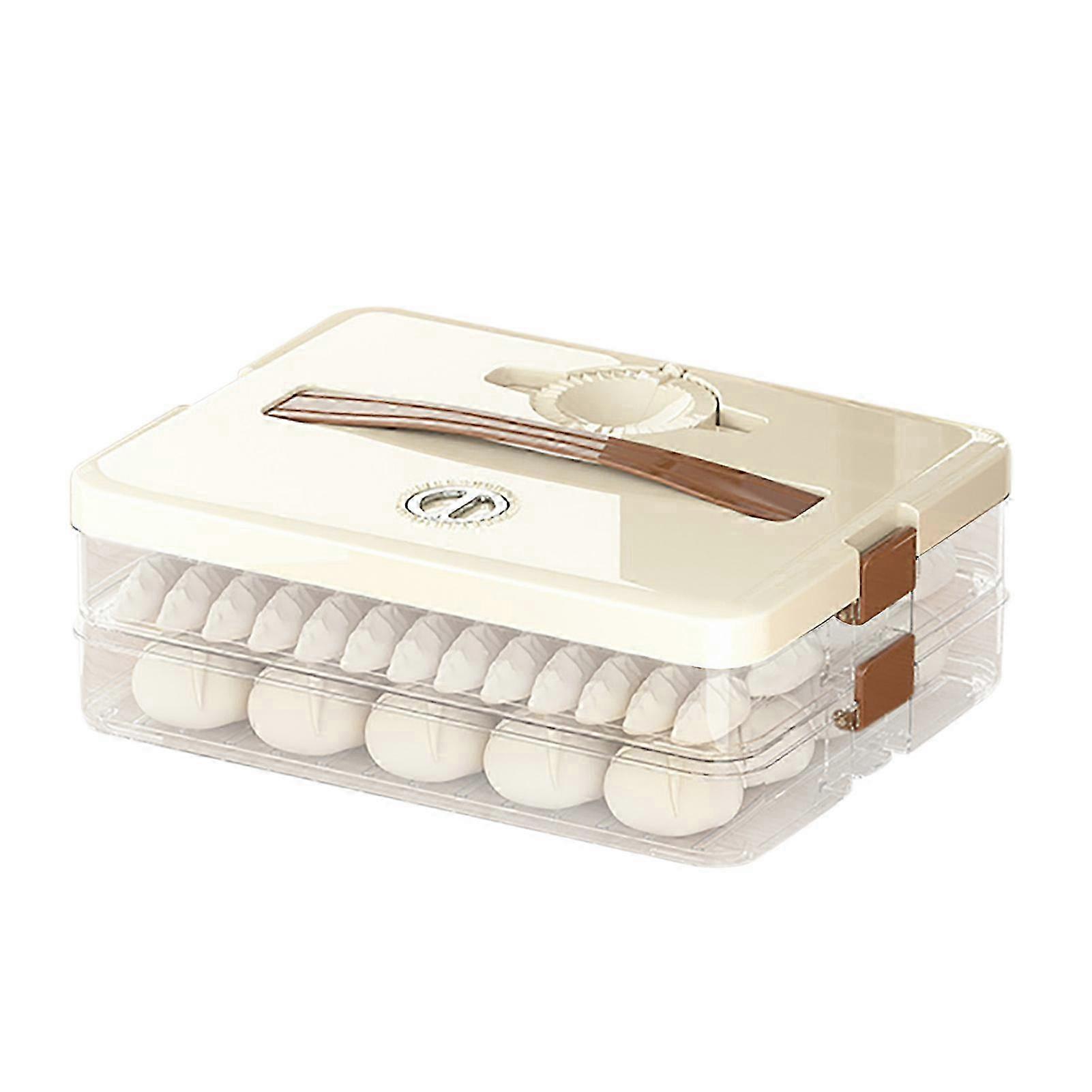 Dumpling Storage Box Large Capacity Multi Layer Transparent Plastic Airtight Food Container Kitchen Supplies,2 Layers