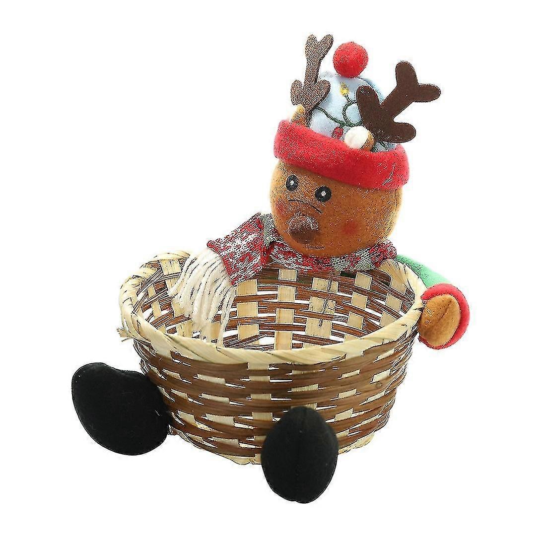 Christmas Candy Basket Storage Container Decorative Santa-a