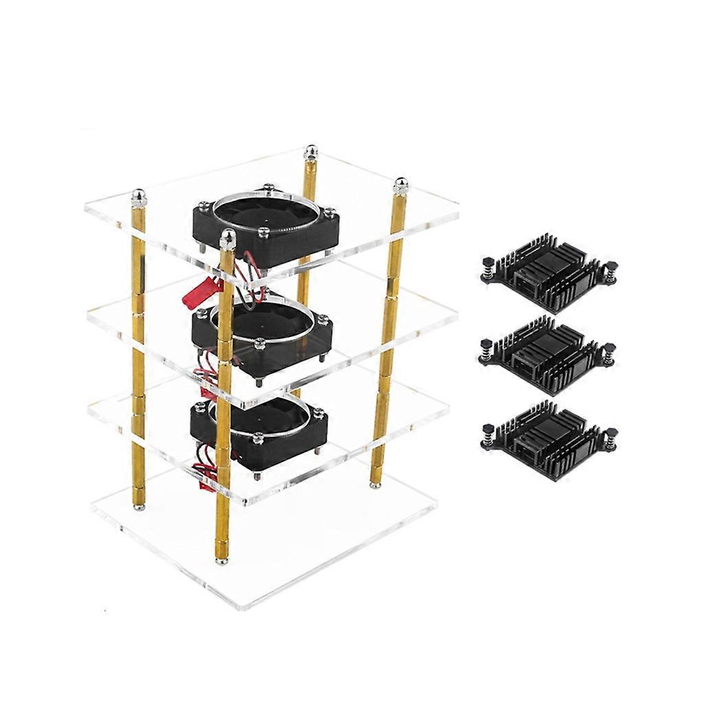 Cover Case forOrangePi 5Plus Case Acrylic Transparent Case & Heatsink &Fan