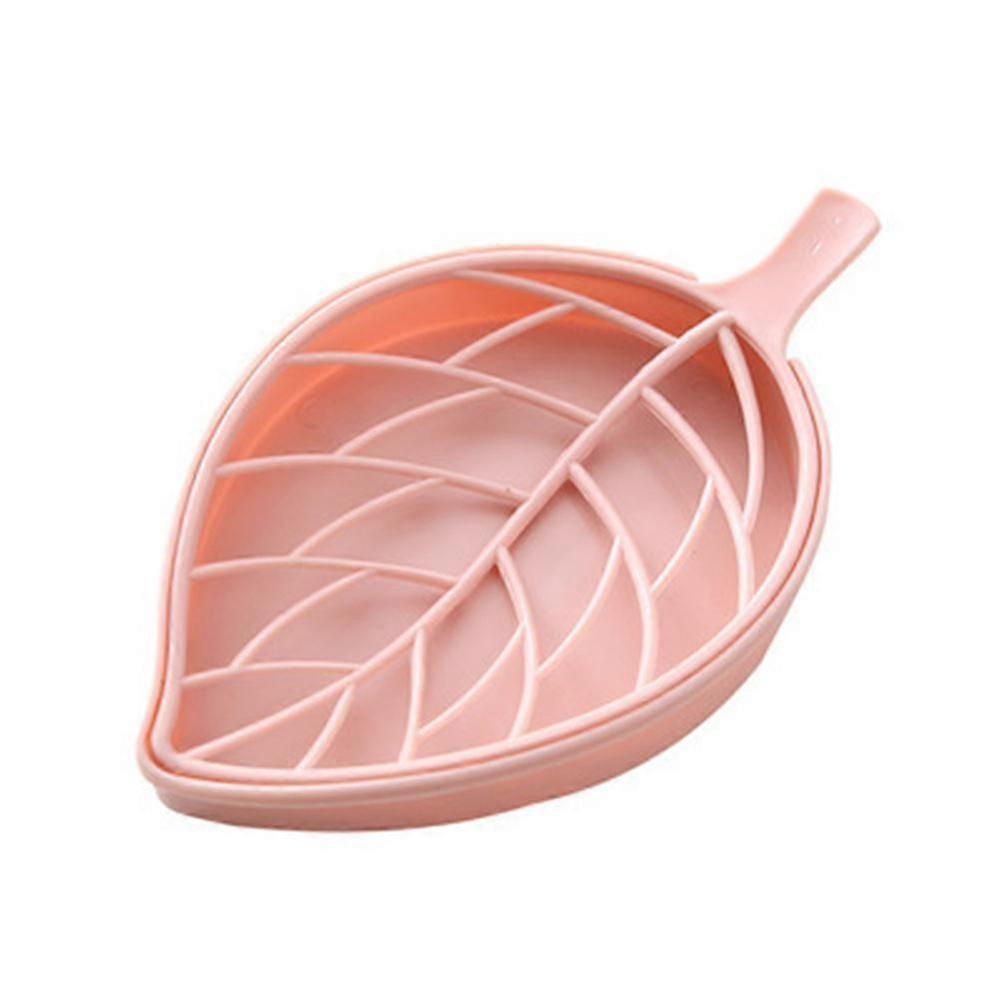 3 Pcs Leaf Shape Double Layer Soap Dish Soap Holder With Soap Drain
