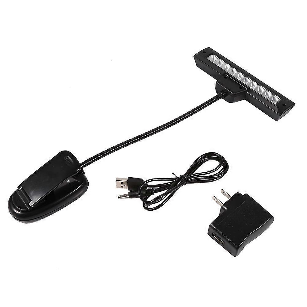 مشبك محمول 10 LED على حامل الموسيقى المشبك ضوء غرفة نوم مكتب مصباح القراءة AC 110V ~ 220V 2#