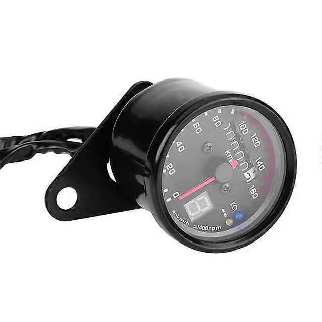 Black Universal Motorcycle Cafe Racer Speedometer odometer Gauge 0-160 km/u Instrument with LED Indicator