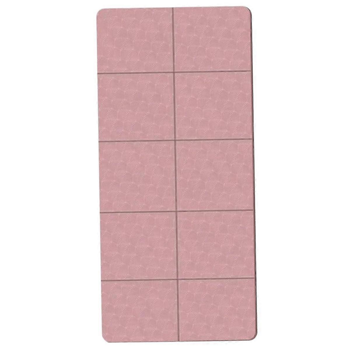 Taitettava joogamatto taitettava matkakuntoilumatto kaksipuolinen liukumaton joogapilatekselle ja lattiaharjoittelulle vaaleanpunainen