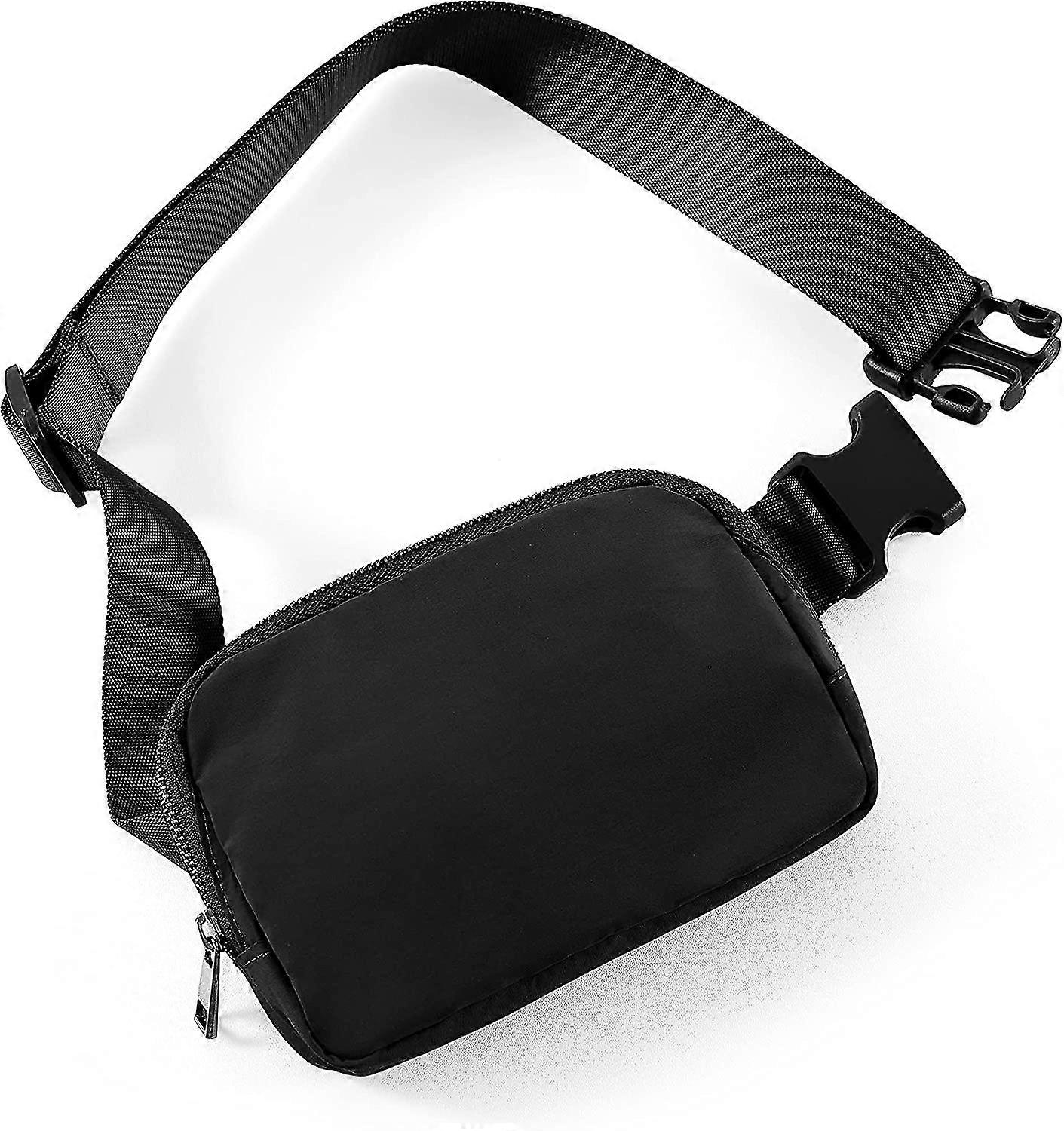 Unisex Mini Belt Bag Th Adjustable Strap Small Waist Pouch For Workout Running Travelling Hiking, Black