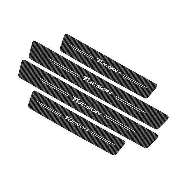 Motor Vehicle Parts 4Pcs For Hyundai Tucson JM TL NX4 2008 2016 2017 2019 2020 2022 Accessories Car Door Sill Scuff Plate Carbon Fiber Stickers