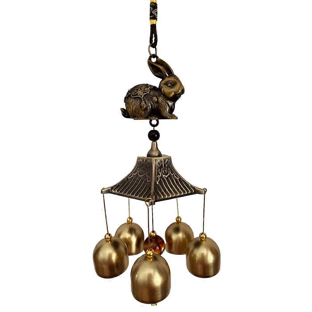 Vintage Rabbit Wind Chime Hanging Windchime Charm Ornament