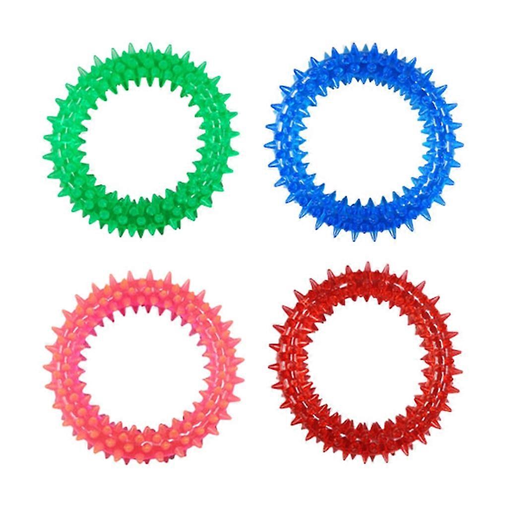 4pcs Multifunctional Interactive Toy Dog Ring Teething Toy Puppy Toy Teeth