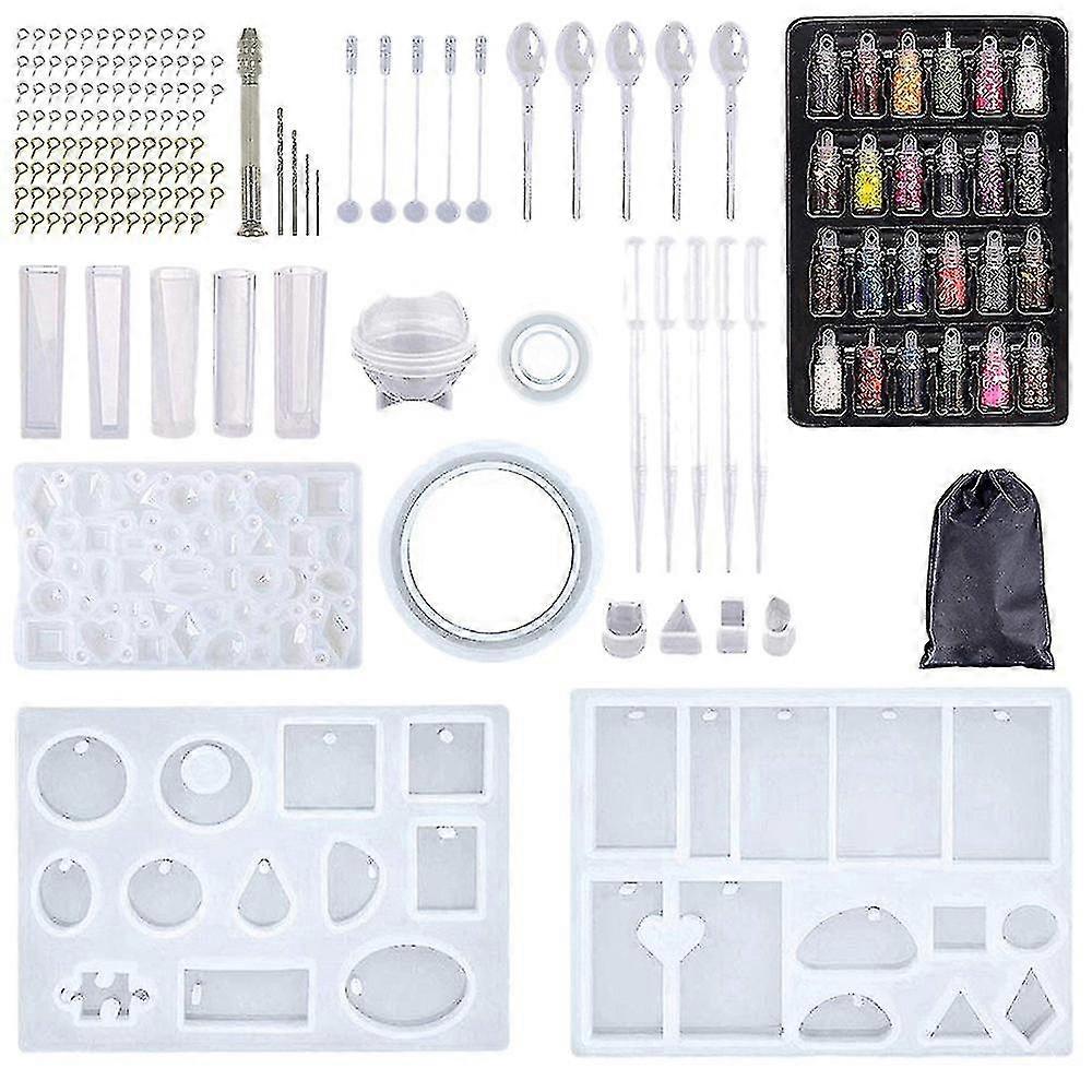 Compatible With160pcs/set Silicone Casting Resin Molds Diy Crystal Epoxy