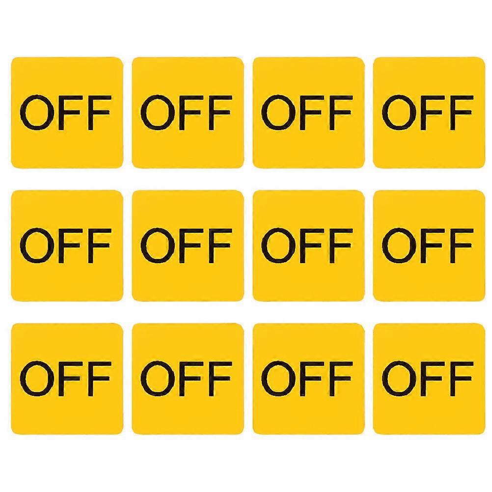 12 Sheets of PVC Device Switch Stickers Caution Switch Labels Stickers Multi-use On Stickers