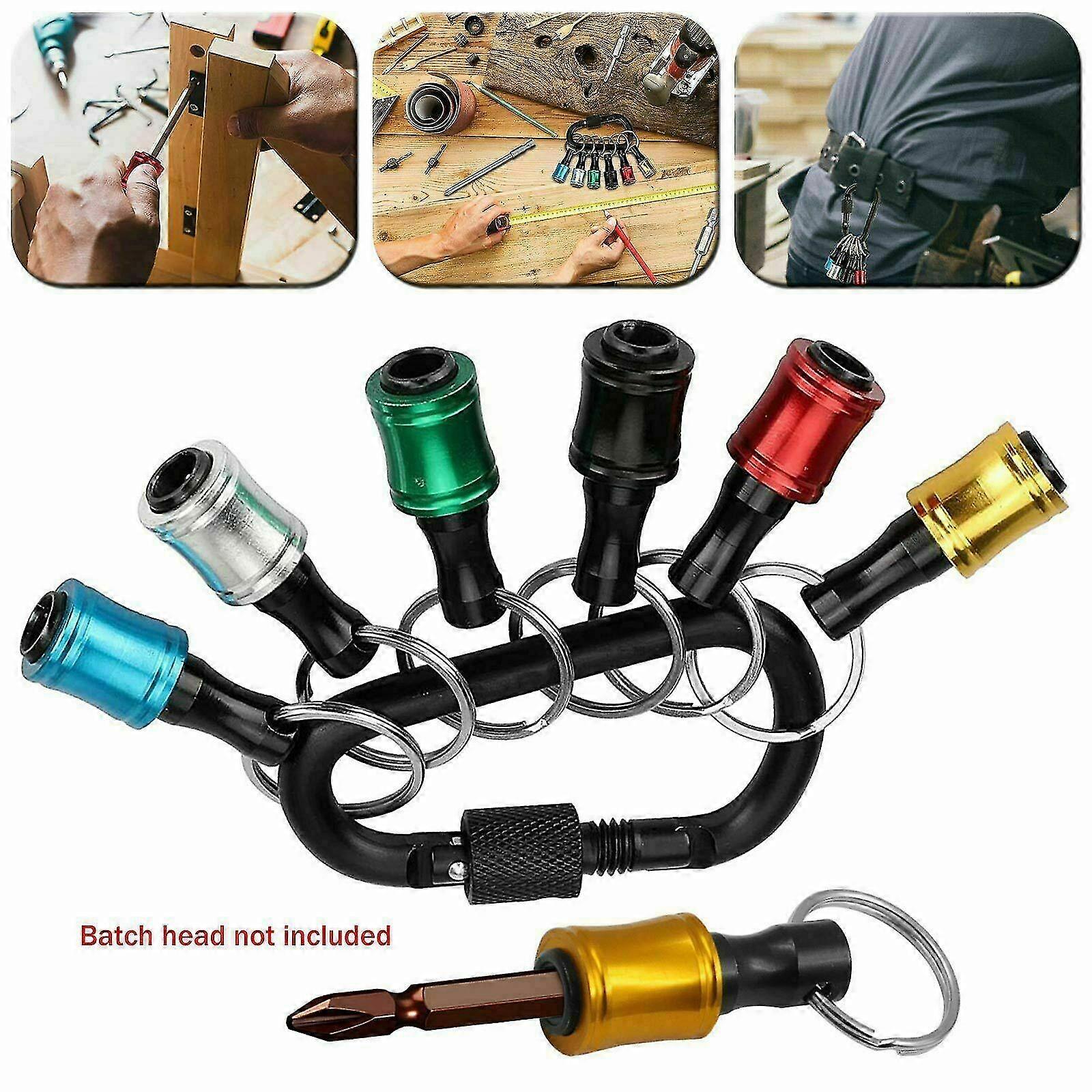 6pcs Hex Shank Screwdriver Bit Holder Extension Bar Tough Keychain Driver Keyring-MXBC