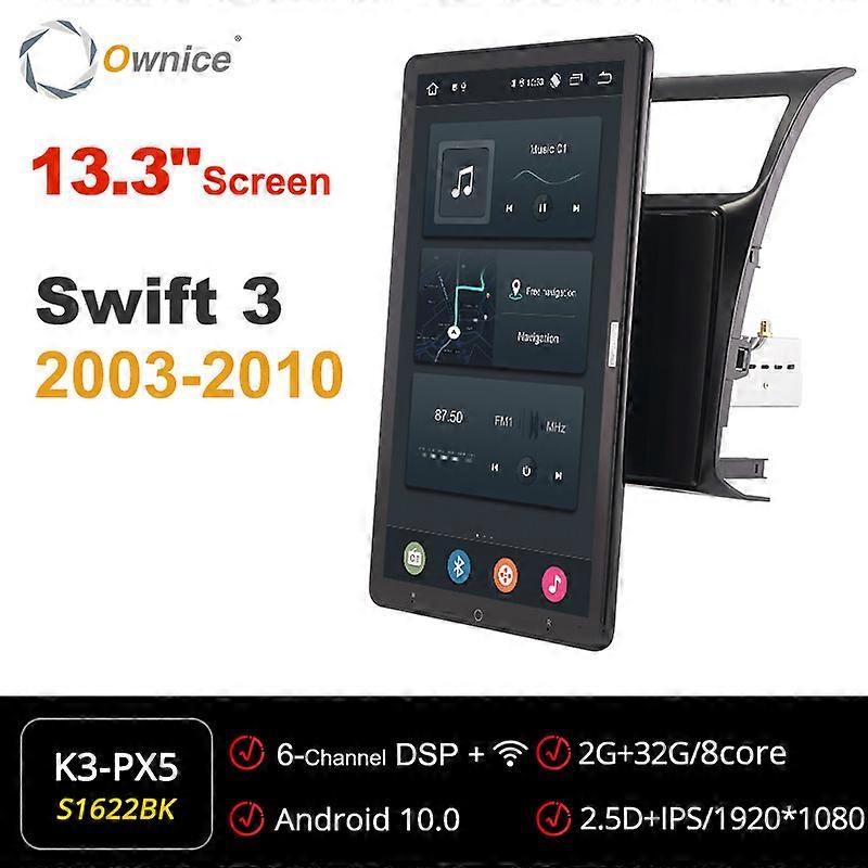 Tesla Style 13.3inch PX6 DSP Android 10.0 Car Multimedia Video Player GPS Navigation Auto Rotatable For Suzuki Swift 3 2003-2010