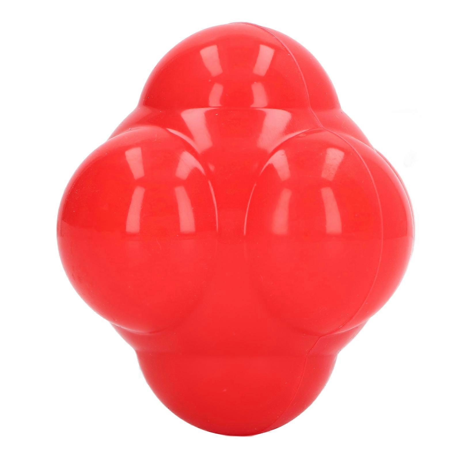 Reaction Ball Rubber Bright Color Hex Reaction Trainer Ball for Improving Hand Eye Coordination Agility Red