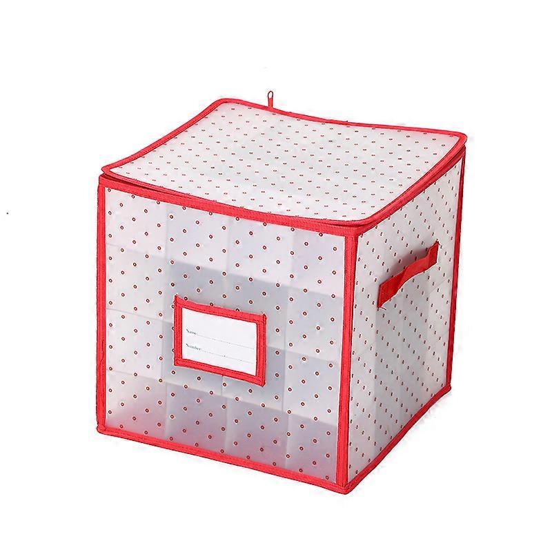 Plastic Christmas Ornament Storage Box with Zippered Closure