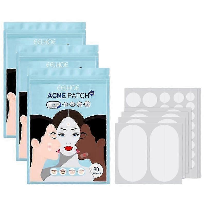 240Pcs大型にきびパッチにきびハイドロコロイドステッカースポットカバーリムーバートリートメント