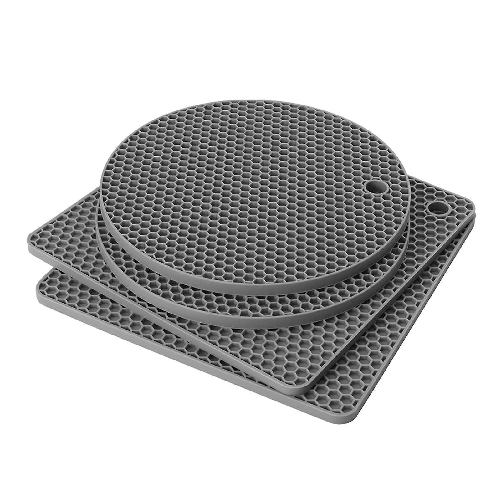 Silicone Trivet Mats for Hot Dishes Heat Resistant Pot Holder for Potholders Drying Jar Opener Spoon Holder Coaster Multipurpose Kitchen Placemats