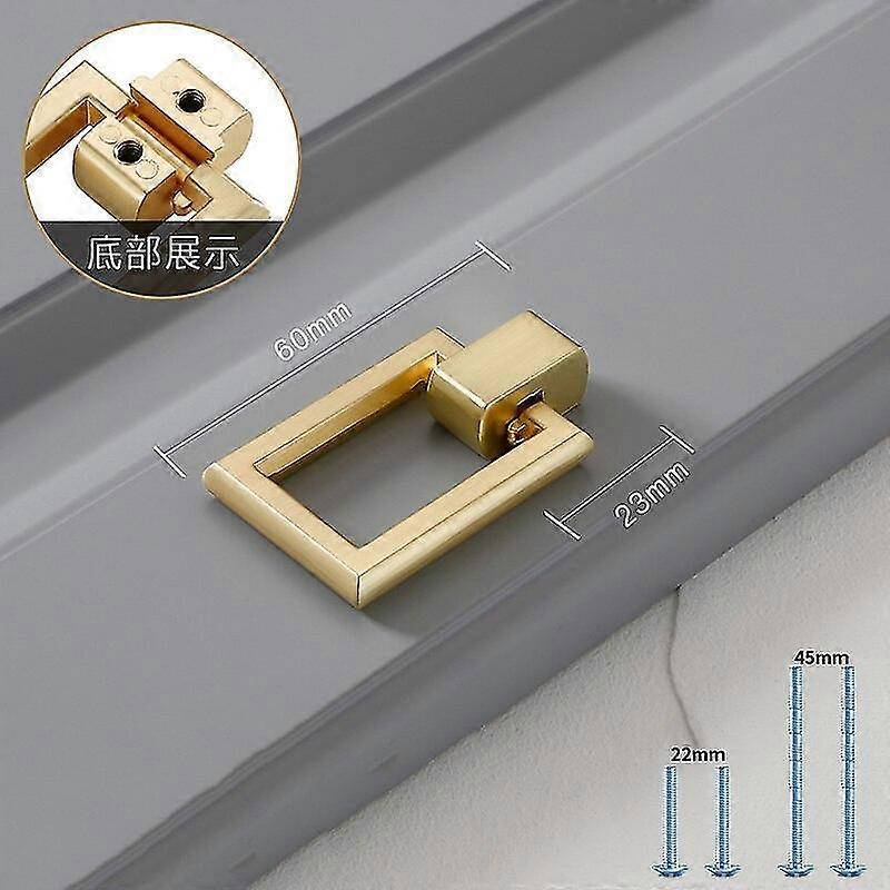 2pcs Gold Cabinet Pulls Solid Zinc Alloy Kitchen Cupboard Single hole for bedside table Handle Drawe